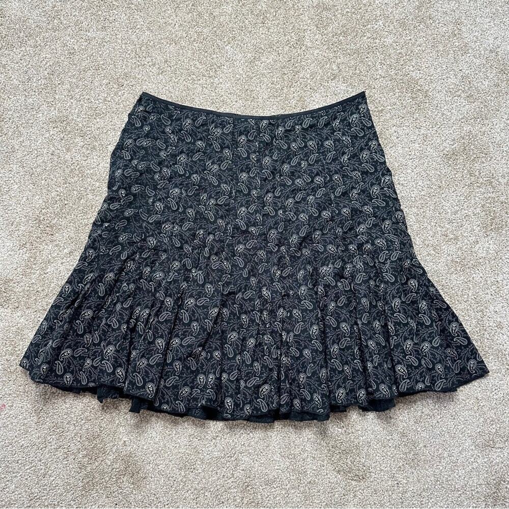 Polo Ralph Lauren Western Bandana Black Paisley A-Line Skirt Size 8